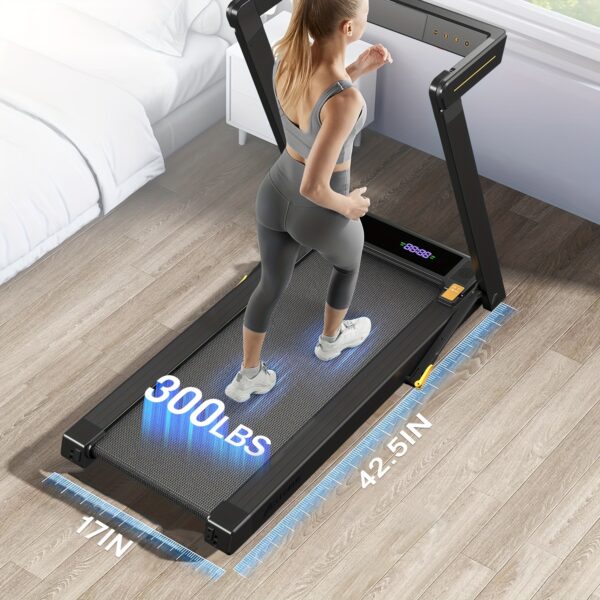 [2-in-1 Airhot Treadmill] 2-in-1 Airhot Portable Incline Walking Pad & Treadmill with Remote Control, 265LB Weight Capacity, 2.5HP Compact Design, LED Display for Home Workouts - Black, Treadmills for Home Exercise - Image 2