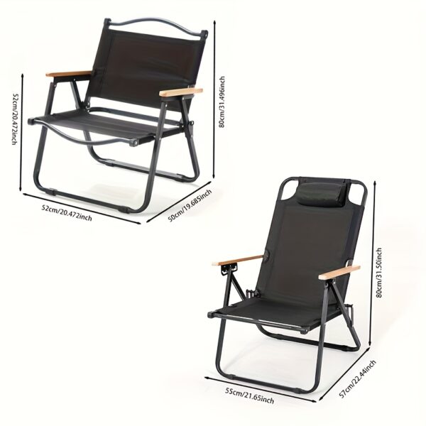 Outdoor Black Garden Armchair with Padded Backrest & Armrests - Durable Weather-Resistant Foldable Design, No Assembly Needed, Plastic-Filled Cushion for Patio, Lawn, Yard - Elegant Patio Furniture - Image 4