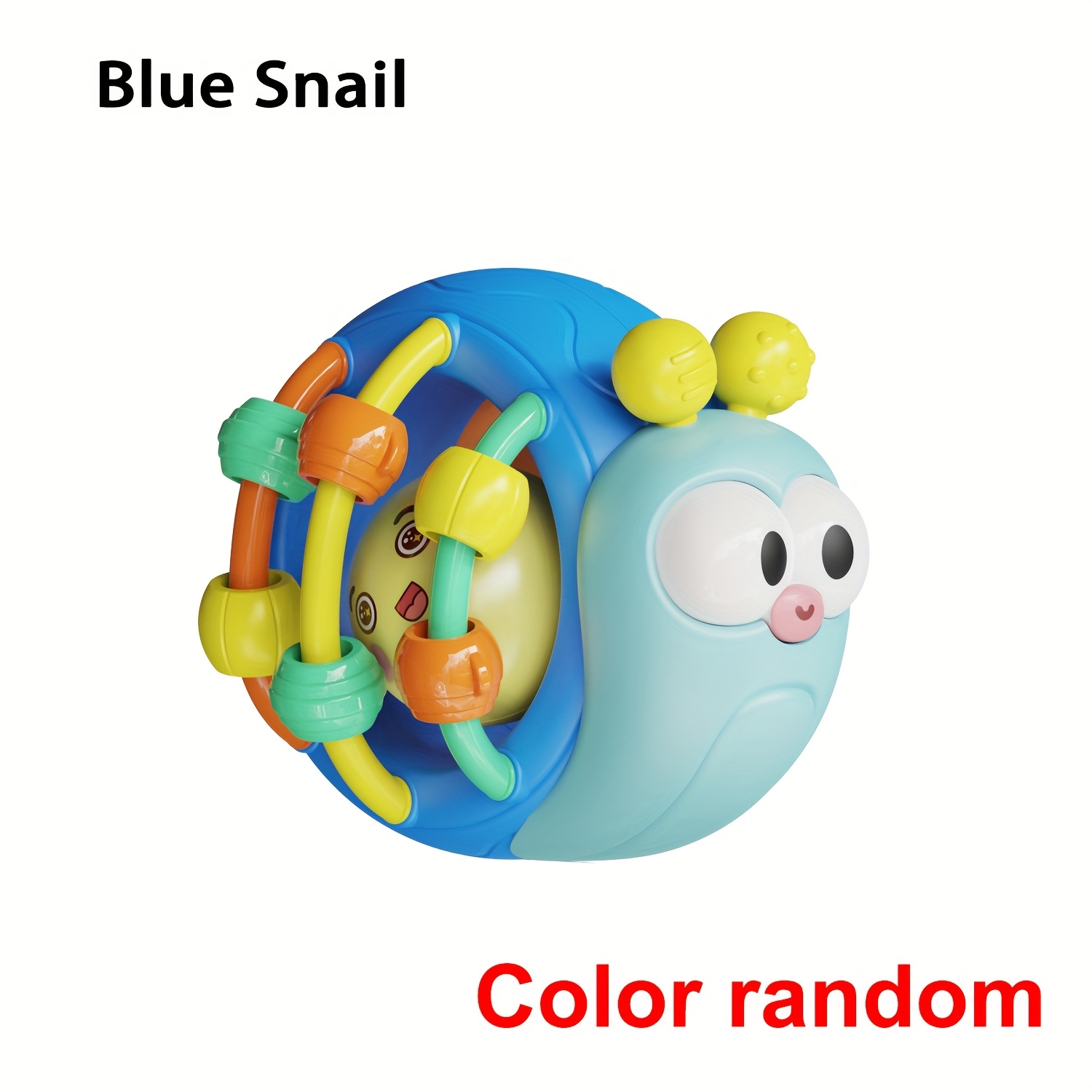 Baby Teething & Grasping Toys - Infant Safe Crinkle Squeaky Snail Ball With Rattle, Soft Toy For 0-12 Months, Easy To Hold - Image 5