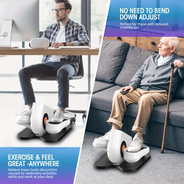 13-Speed Under-Desk Elliptical Trainer - Quiet Portable Electric Pedal Exerciser for Seniors with Adjustable Resistance Levels, Ergonomic Design & Durable Construction, US Plug, Senior Fitness Equipment, Compact Design, Sturdy Construction - Image 4