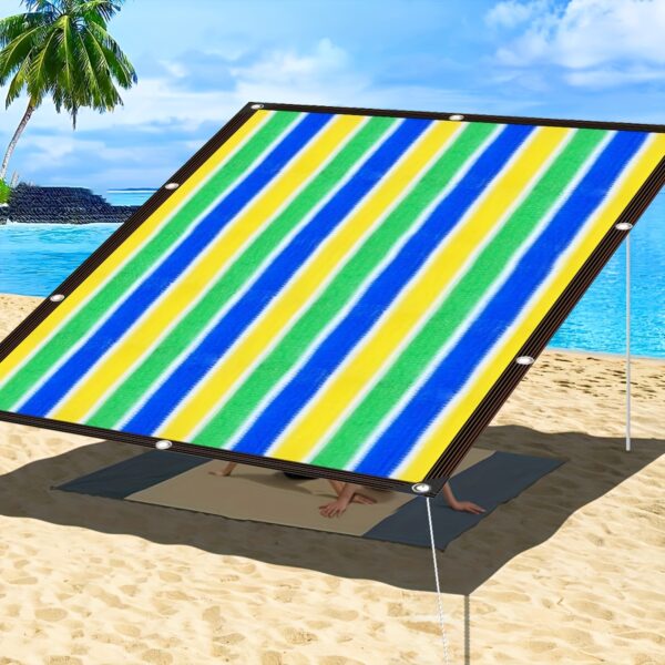 [Beach Sunshade] Colorful Outdoor Beach Windbreak, Sunshade Cloth | Suitable for Beaches, Pavilions, Swimming Pools, and Holiday Gifts - Image 8