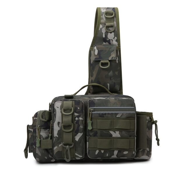 [Camouflage Fishing Backpack] Camouflage Multi-Functional Fishing Backpack | Nylon Fishing Tackle Box Bag with Adjustable Strap, Suitable for Fishing, Hiking, Camping - Single Shoulder Crossbody Tactical Bags with Lace-Up Detail - Image 11