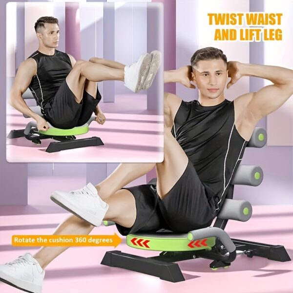 1pc Foldable Abdominal Exercise Equipment - Spring-Assisted Sit-Up Assistant with 360° Rotating Disk, Durable Iron, Transparent Pink - Ideal for Core Strengthening & Muscle Toning, Gym Accessories - Image 4