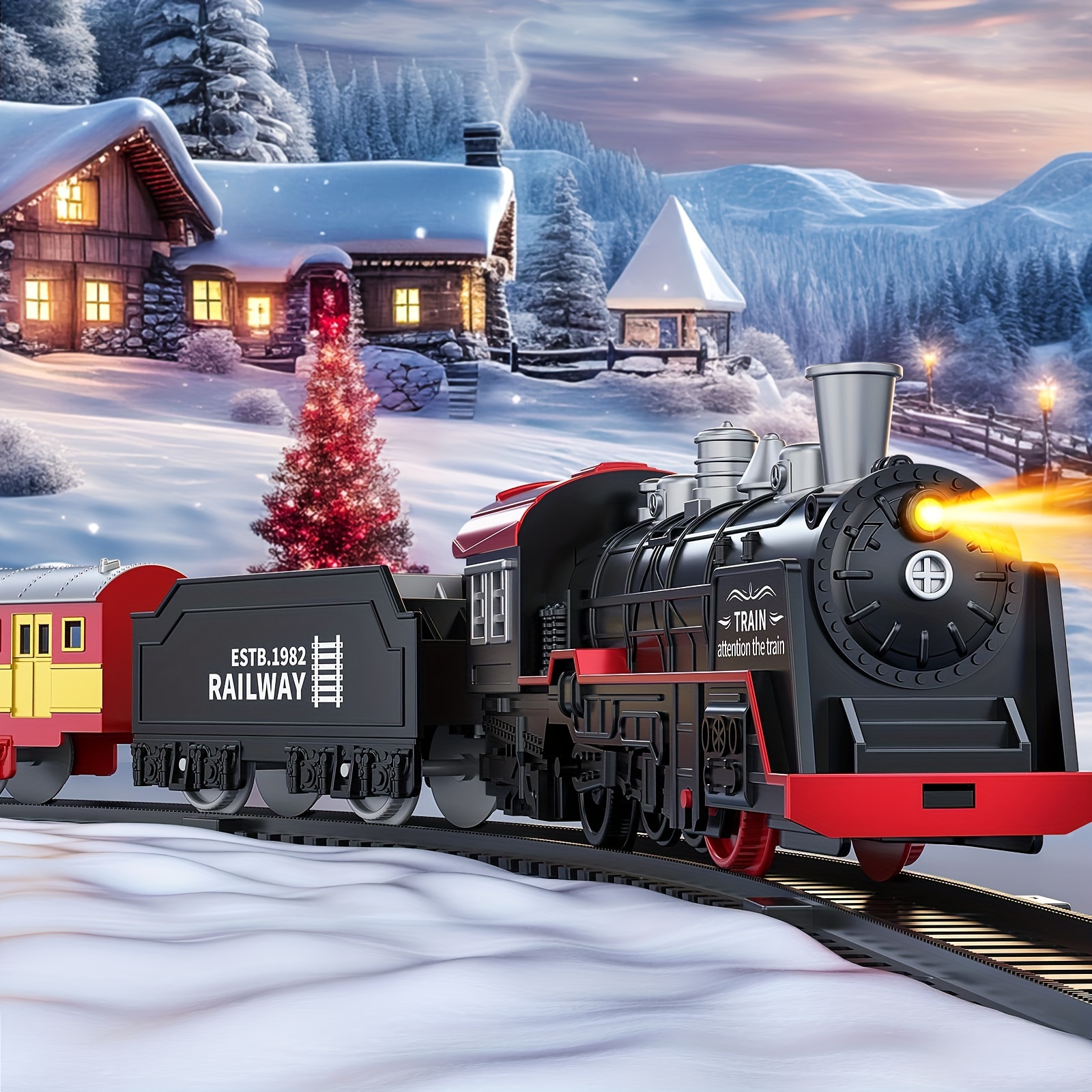 Train Toys Set, Electric Train Set W/Light & Sounds, Kids Toys For Ages 4-8, Locomotive Engine, Cargo Cars & Tracks For Birthday Gift For 3 -10+ Year Old Boys Girls - Image 7