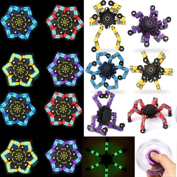 10/15pcs Random Fidget Spinners, DIY Deformable Robot Fingertip Toys, Decompression Spinner, Deformable Creative Mechanical Gyro Toys, Party Supplies - Image 7