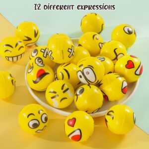 36pcs 2Inch joyful Face Stress Balls - 12 Expressions, Bright Yellow Durable Polyester Sensory Toys for Relax, School Prizes, Classroom Rewards & Party Favors, Relax Toys | Playful Design | Squeezable Texture, Stress Toy