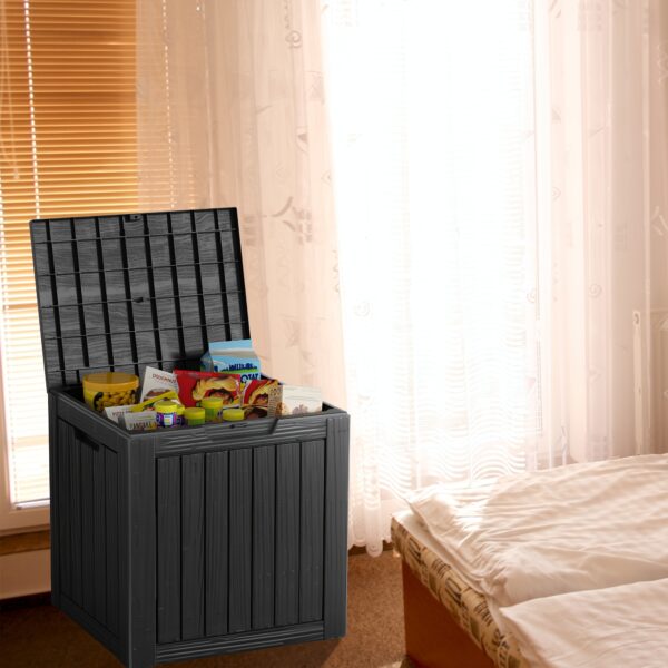 EasyUp All-Weather Outdoor Deck Box - Heavy-Duty Resin Construction, High Quality Flip-Top Lid, Minimalist Design for Patio, Deck & Backyard Storage (32GAL, 40GAL, 50GAL, 60GAL, 90GAL, 120GAL) - Coffee & Black, Deck Box for Outdoor Storage, Patio Organization, Contemporary Style, Durable Construction, Patio Decorators, Box, Cabinet, Rack for Outdoor Storage - Image 12