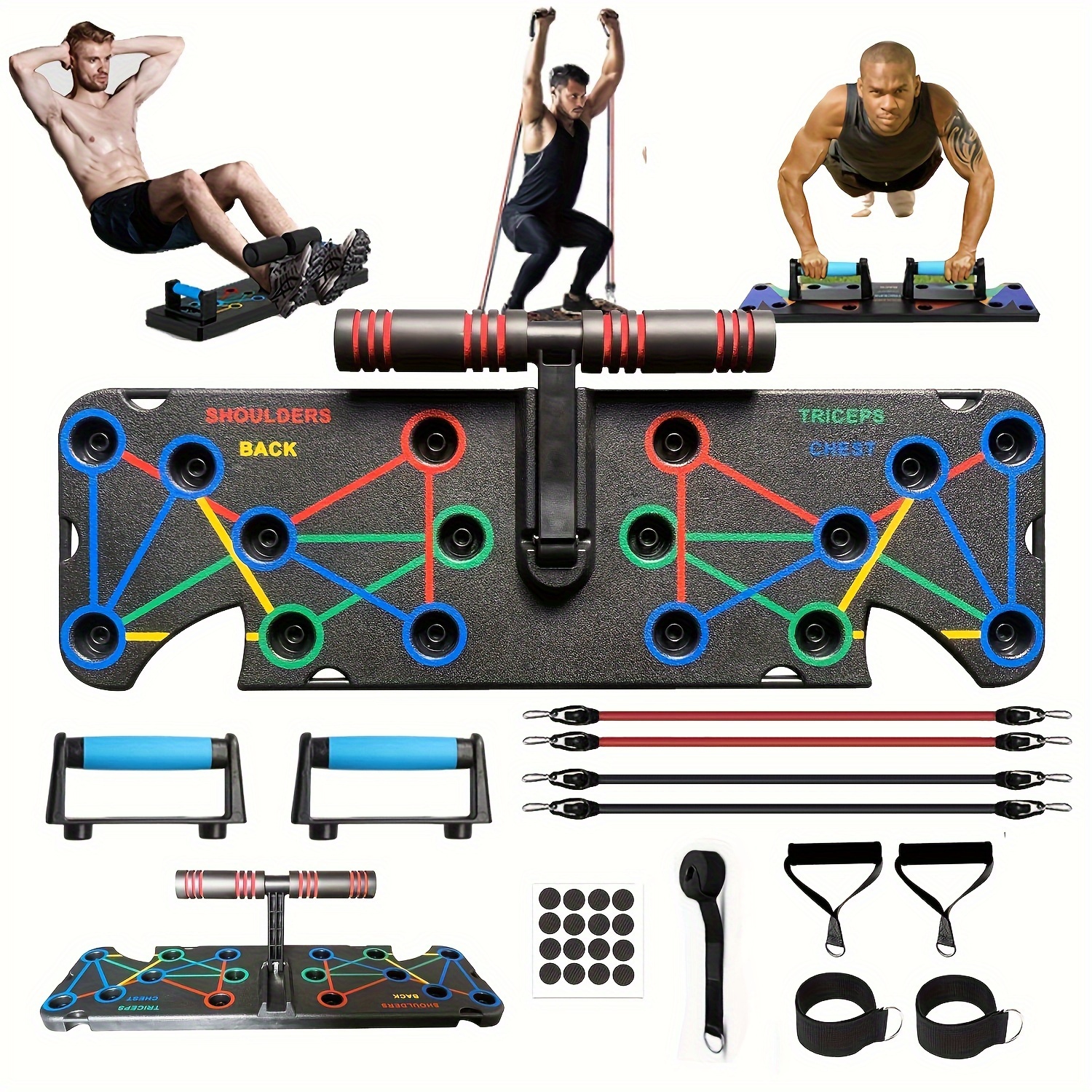 1pc Multifunctional Foldable Fitness Stand - Ergonomic, Chest & Abdominal Muscle Training, Upper Limb Strengthening with Elastic Rope, Ideal for Home Fitness & Gift for Enthusiasts - Image 7