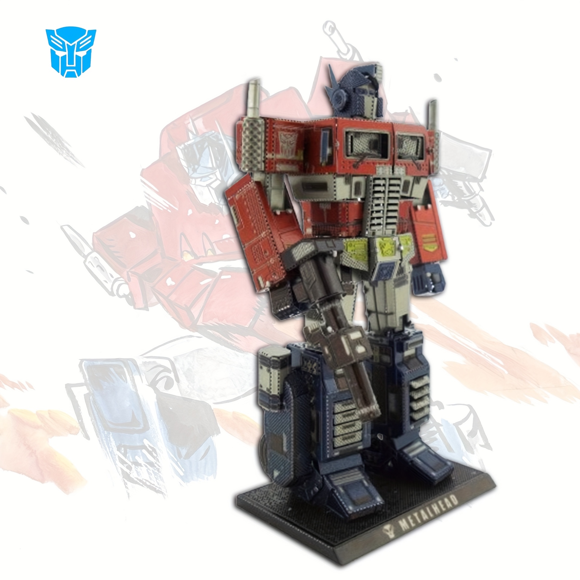 Miniature figurine set, wild mold of Transformers, color Optimus Prime, metal DIY assembly model, no glue for 3D metal puzzle, birthday gift, brain exercise, holiday surprise - Image 2