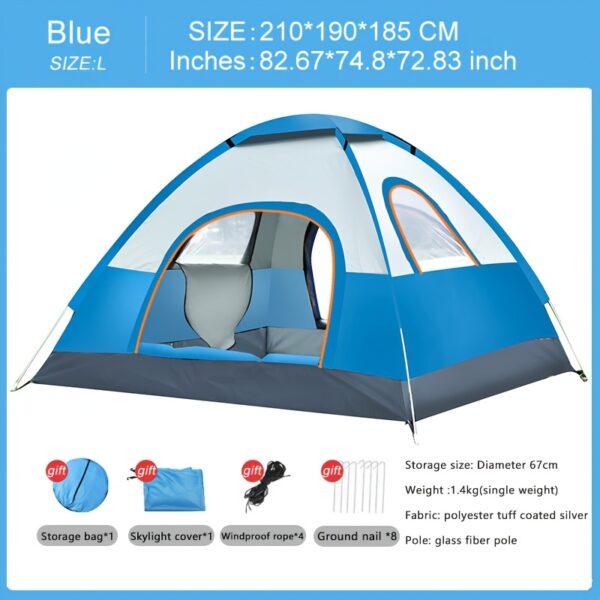 [Luxury Camping Tent] ALPACA OUTDOORS 4-Person Luxury All-Season Family Camping Tent | 2 Doors & 2 Windows, Durable O-Shaped Shape, 1 Sun Shelter, Portable Shelter for Outdoor Adventures - Image 5