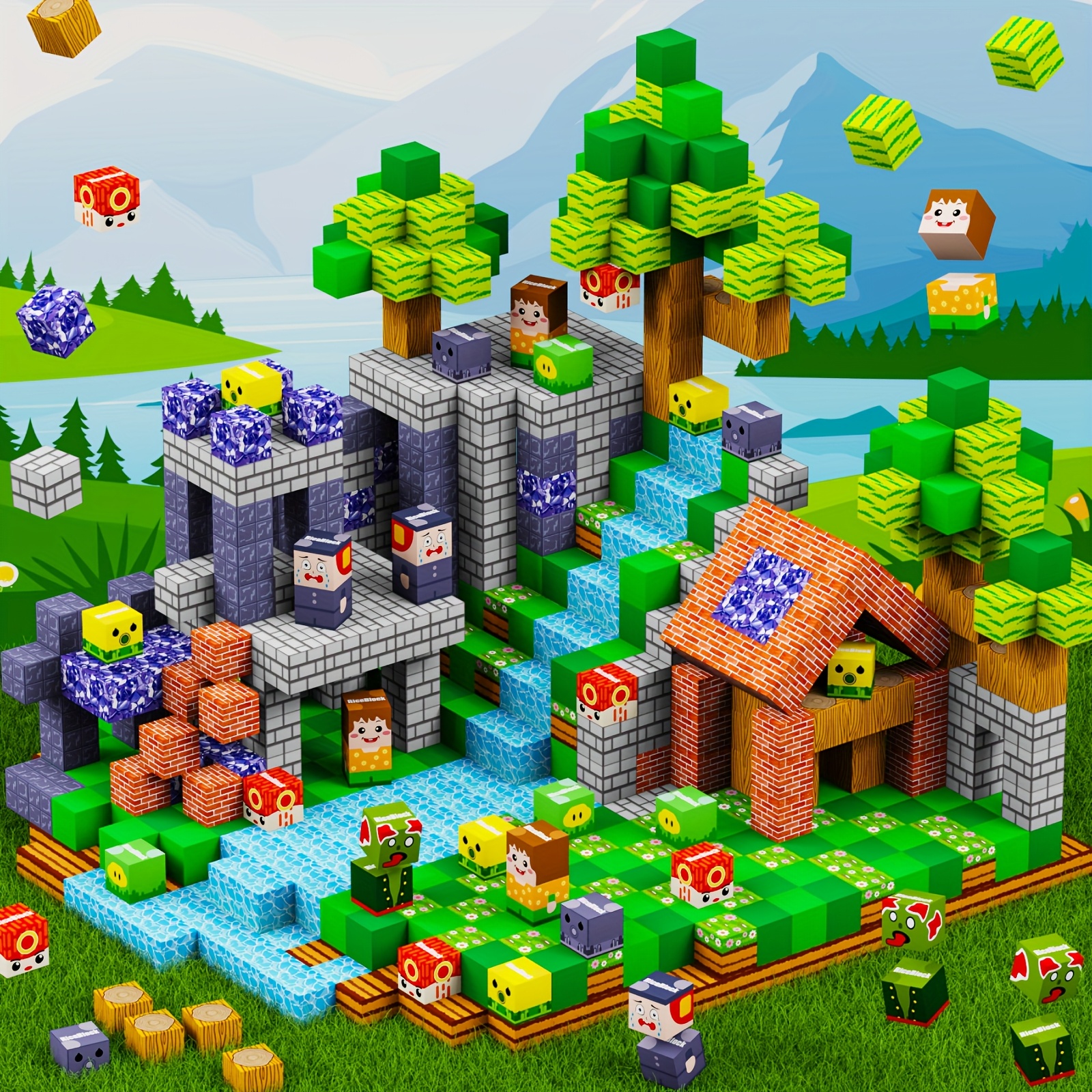 Magnetic Building Blocks - Build Fun Sets, Magnetic Building Blocks for Children STEM Sensory Outdoor Toys, Suitable for Children Aged 3 And Above, 4-6, 6-8, 5-7, 80pcs