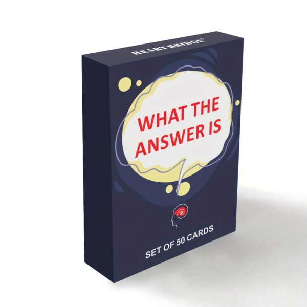 50-Card Party Puzzle Game - "What's The Answer?" Interactive Q&A for Adults, Ideal for Game Night, Holiday Gifts | Humorous Descriptive Illustrations, Party Card Game | Bold Typography | Cardboard Construction - Image 9