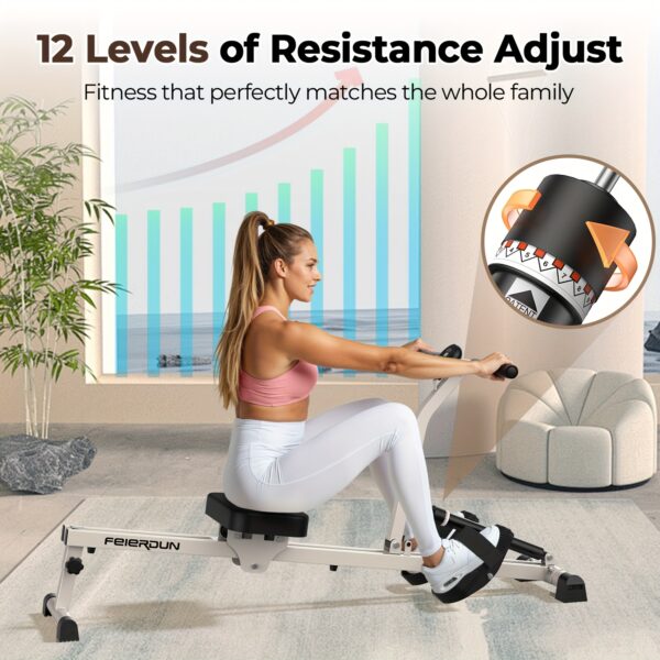 [Magnetic Rowing Machine] SRIFY Heavy-Duty Full-Body Magnetic Rowing Machine - Silent Glide Technology, Comfortable Padding, Foldable Frame - 350LBS Weight Capacity For Home Gym Workouts, Compact Design, Full-Body Training, No Battery - Image 11