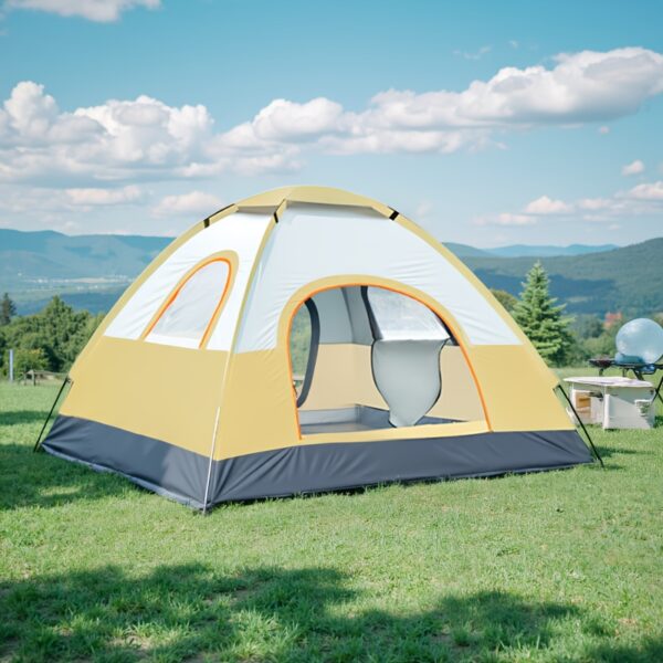 [Luxury Camping Tent] ALPACA OUTDOORS 4-Person Luxury All-Season Family Camping Tent | 2 Doors & 2 Windows, Durable O-Shaped Shape, 1 Sun Shelter, Portable Shelter for Outdoor Adventures