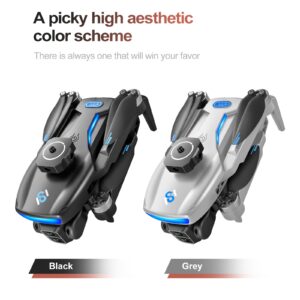 GPS Brushless Motor Drone With 720P Dual Camera, 4-Axis Flight, 3 Speed Modes, LED Night Light, Obstacle Avoidance, Headless Mode, 10-12 Min Flight, Includes Spare Propeller (White/Black)