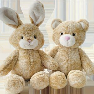Soft Plush Teddy Bear & Bunny Stuffed Animal Toy - Adorable Light Yellow Cute Stuffing for Cushions, Pillows, or Gifts for Girls, Youngsters, and Birthdays, Stuffed Plushies, Gift Item, Playful Design, Fluffy Texture