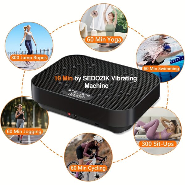 Vibration Fitness Platform for Home Use, Multifunctional Full Body Exercise Machine | 99 Adjustable Speeds + 8 Smart Modes | 330 lbs Capacity | Includes Resistance Bands with Silent Non-Slip Design | Perfect Gift for Parents and Friends | Health Festival Gift Recommended, Without Battery - Image 3