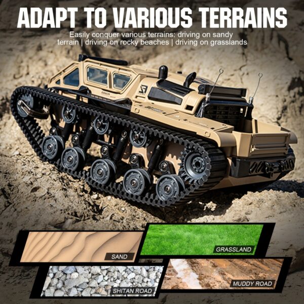 Full-Proportional Remote Control Tank RC Tracked Car Powerful Offroad For All Terrains With Led Lights And Alloy Door Open Model Military War Car Vehicle Gift For Kids With 2 Batteries - Image 6