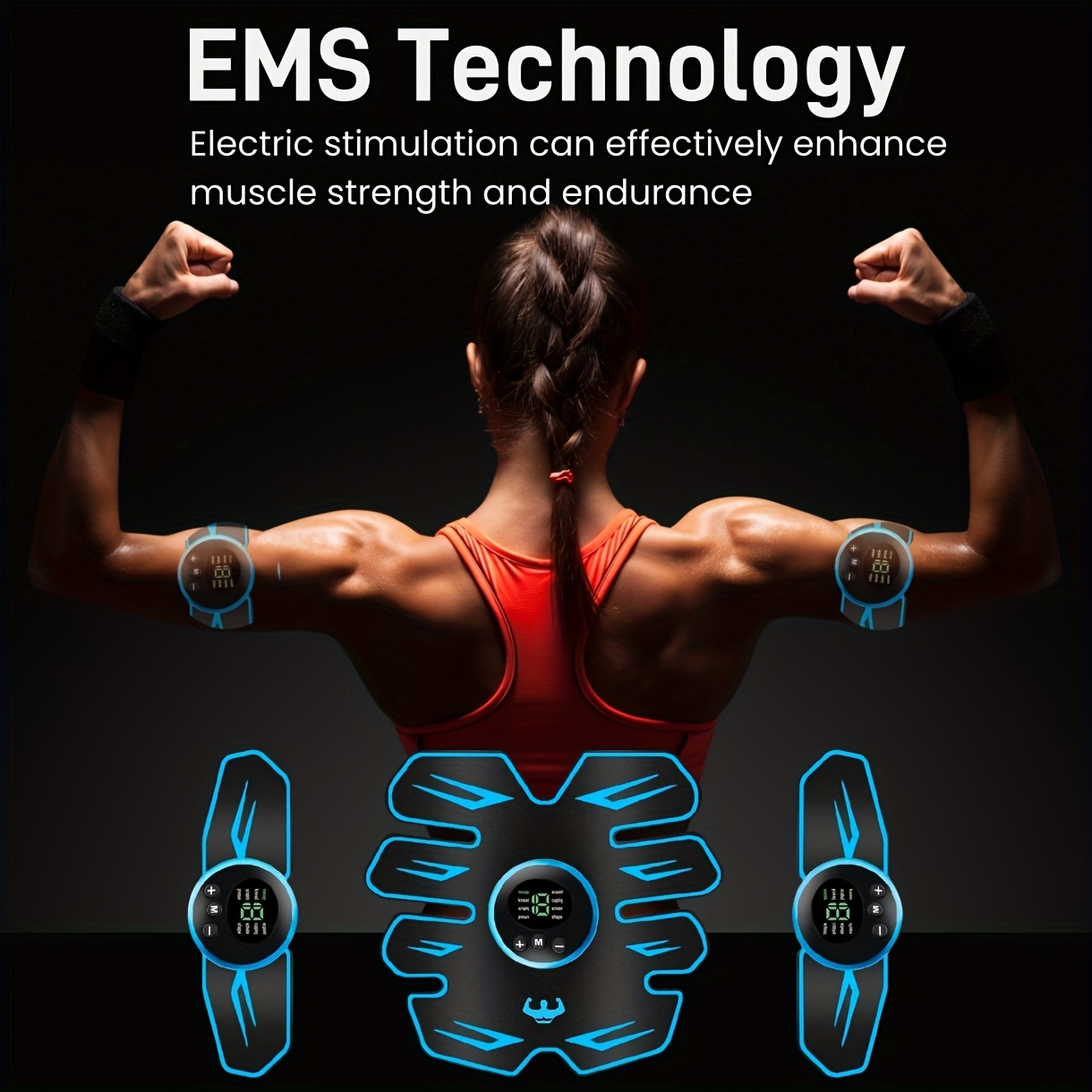 EMS Muscle Stimulator - Abdominal Muscle Trainer & ABS Fitness Electric Stimulator for Core Toning, Fat Burning & Body Sculpting - Home Fitness Equipment for Men & Women - Image 6