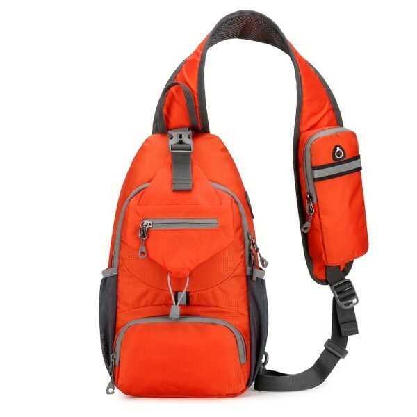 [Multi-Functional Crossbody Bag] Multi-Functional OGEHUAFEE Women's Lightweight Crossbody Bag | Adjustable Chest Pack with Multiple Compartments, Durable Nylon for Outdoor Travel, Hiking & Daily Use, Sporty Design Black/Blue/Army Green, Fashionable Accessory, Bungee Cord Attachment - Image 11