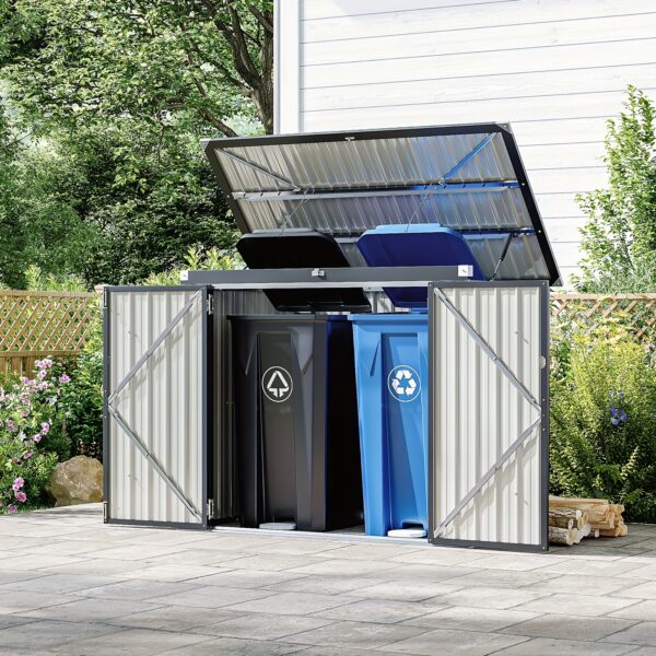 Waterproof Metal Storage Shed 3.3x5.6FT - Ideal for Garden, Backyard, Patio | Durable Outside Storage for Trash Cans, Toys, Weeding Tools