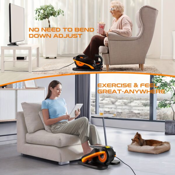 Zakle Under Desk Elliptical Machine, Elliptical Leg Exerciser W/Remote Control & 12 Adjustable Speeds, No-Installation Electric Seated Pedal Exerciser, Elliptical Training Machine 02, Without Battery - Image 9