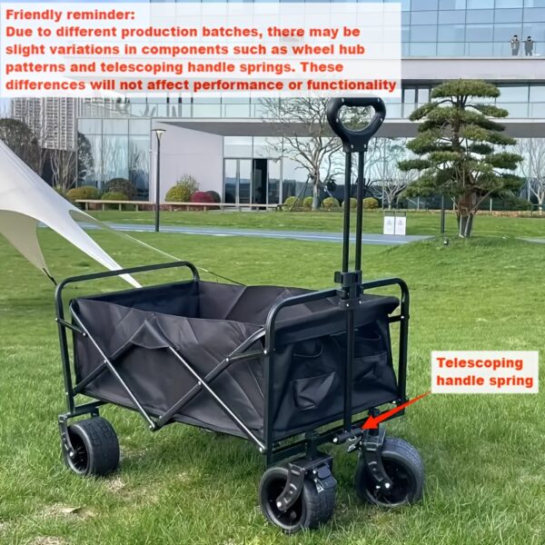 [Robust Build] Heavy-Duty Foldable Black Metal Hand Trolley with All-Terrain Wheels - Versatile for Camping, Travel, Sports, Fishing & BBQs, Easy Storage, No Power Required - Image 5
