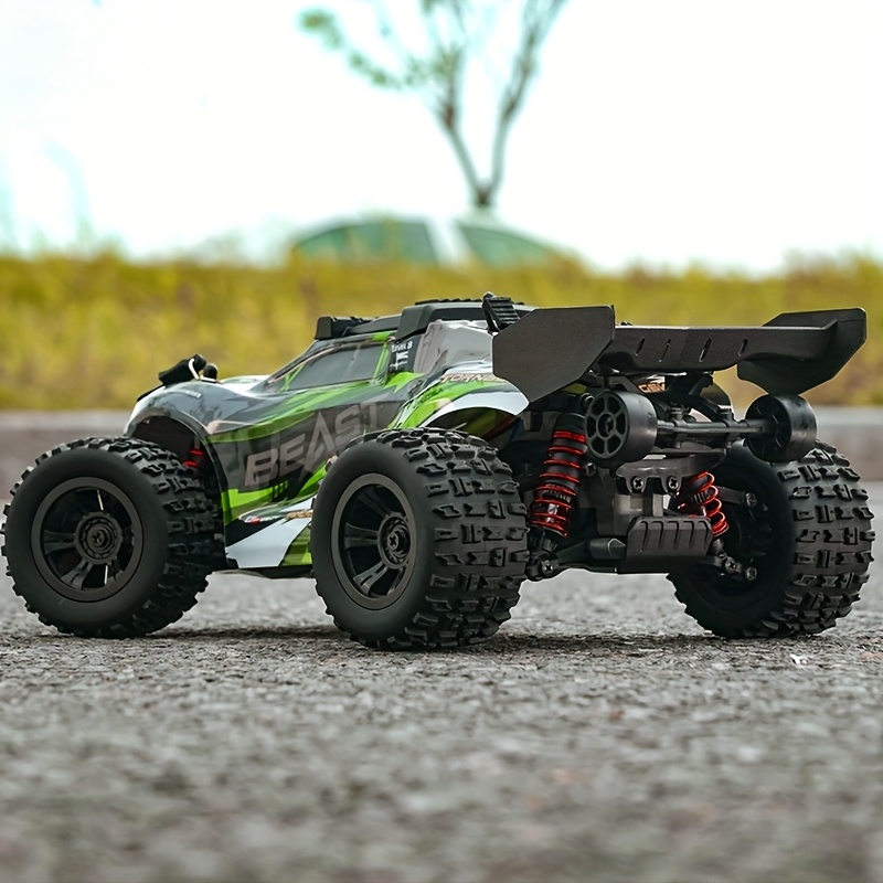 4WD High-Speed RC Off-Roader | 35KM/H Stunt Toy Car With Wheelie Bar & Adjustable LED Lights | 1:18 Scale Model | 7.4V Long-Life Battery | All-Terrain RC Truck For Adults & Kids - Outdoor Gift - Image 10