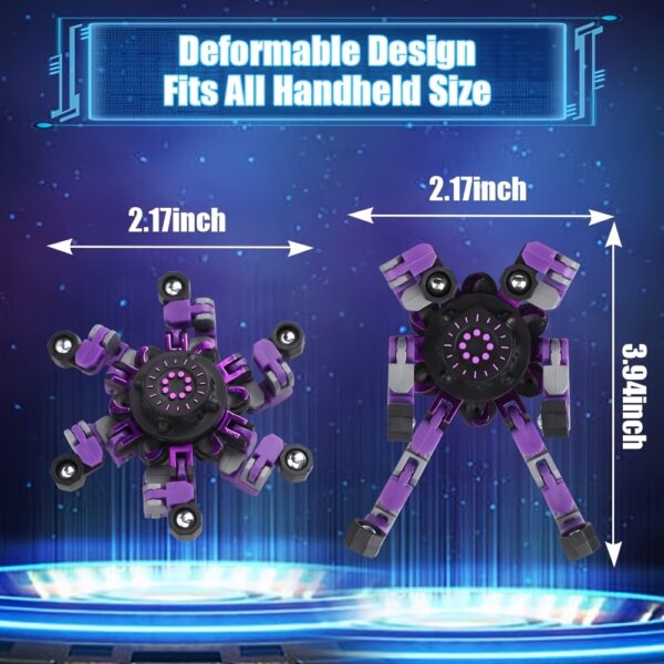 10/15pcs Random Fidget Spinners, DIY Deformable Robot Fingertip Toys, Decompression Spinner, Deformable Creative Mechanical Gyro Toys, Party Supplies - Image 10