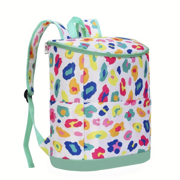 [Insulated Cooler Backpack] DANCURKEY Insulated Cooler Backpack | Large Capacity, Lightweight Nylon Thermal Bag for Outdoor Camping, Picnic, Fishing, and Beach Trips, Mixed Patterns, Non-Food Contact, Women's - Image 3