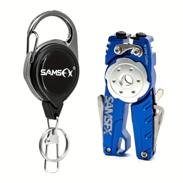 [Portable Pliers] SAMSFX 1pc Multifunctional Mini Pliers | Portable Aluminum Alloy Lure Pliers, Fishing Line Cutter with Retractors, Line Tying Tool - Image 3