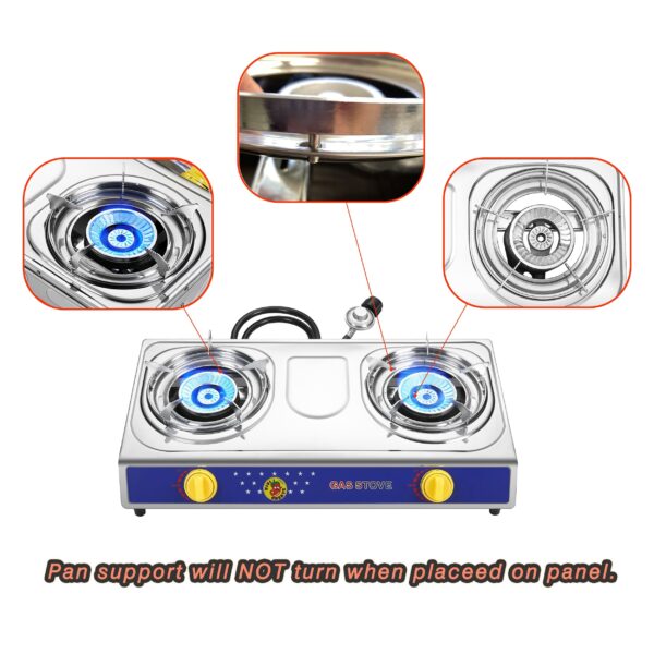 [Portable Propane Stove] VIVICREATE 4000 BTU Portable Propane Stove | 1/2/4 Burner Options - Heavy Duty Stainless Steel | for Outdoor Cooking, BBQ, Grilling, Camping & Picnics - Image 4