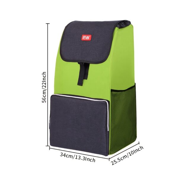 [Foldable | Aluminum Alloy] 1pc Foldable Shopping Cart | Large Wheels, Aluminum Alloy Frame, Quiet Trolley, Portable Grocery Cart | Above 10L Capacity, Elderly Aid, 50kg Load-Bearing Capacity - Image 5