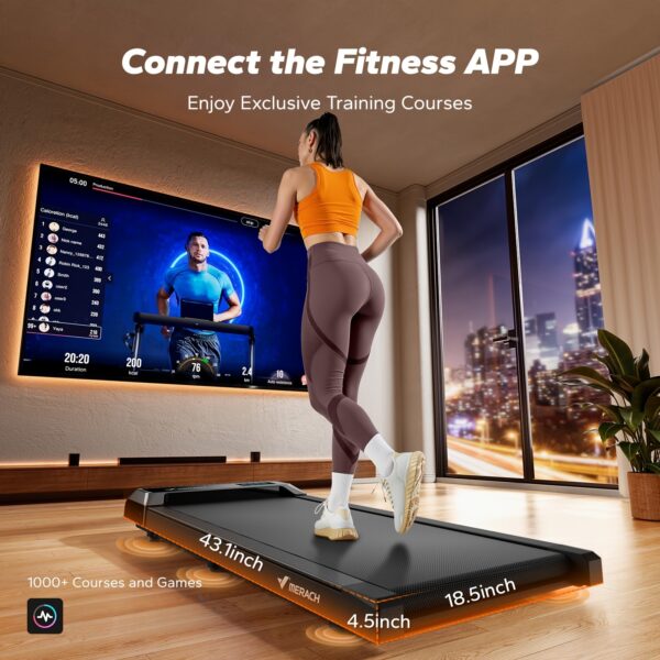Under Desk Treadmill, 2-in-1 Walking Pad for Walking And Jogging 2.5HP Low-Noise Treadmill with Remote Control Lanyard 265lbs Weight Capacity, Workout Equipment for Home Gym - Image 2
