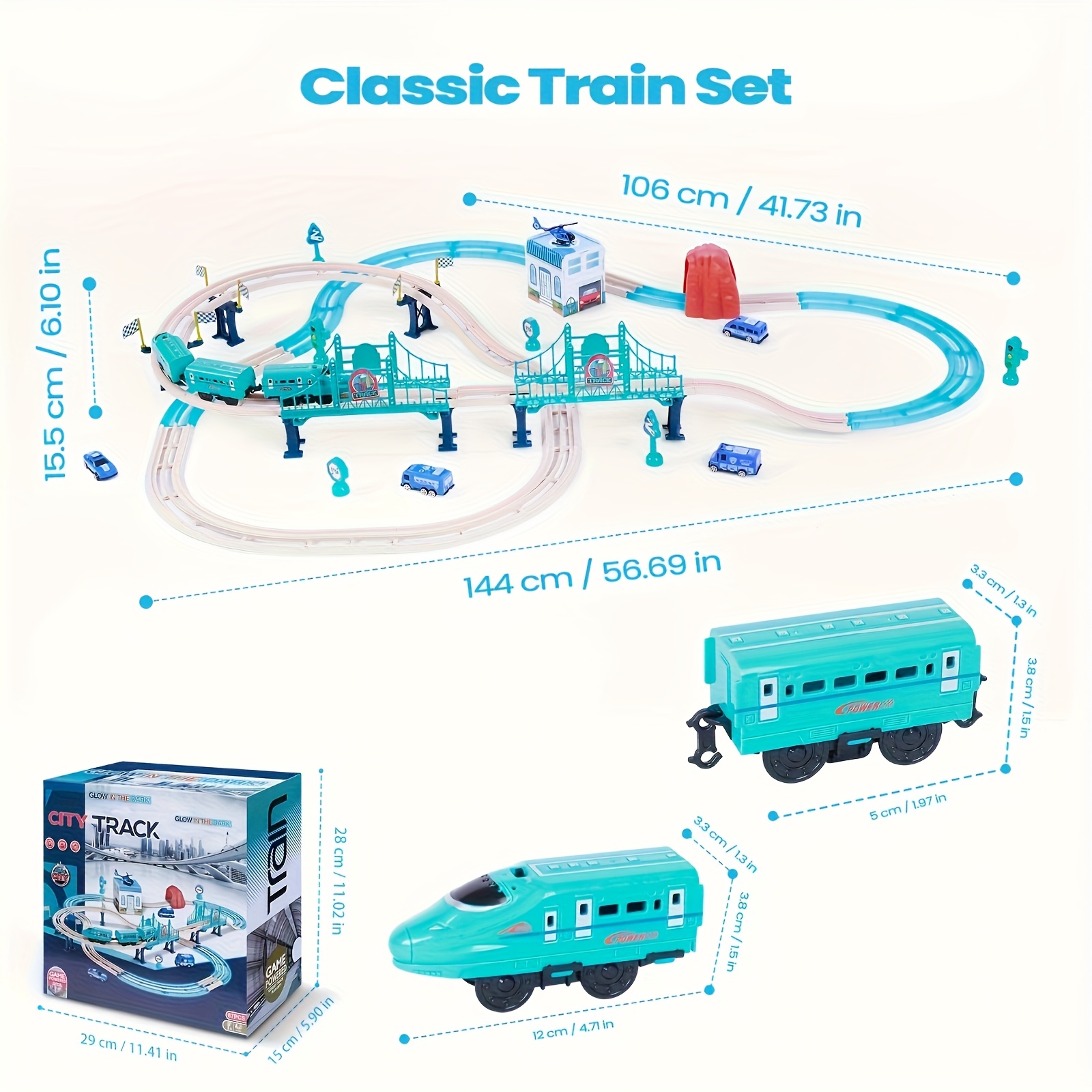 Electric Train Set, Track Head, Passenger Car, Glow-in-the-dark Track, Lights And Sounds Transformable DIY Train Set for Kids Over 3 Years Old Birthday Halloween, Christmas Gifts, Best for Christmas - Image 3