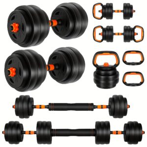 Versatile 70Lb Adjustable Dumbbell Set - 4-in-1 Design: Dumbbells, Barbells, Kettlebells And Push-up Stand - Perfect for Home Gym with Connectors