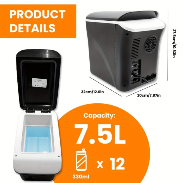 [Mini Fridge] 3gal Mini Fridge | Cools Drinks to -7°C Or Heats Food Up to 65°C, Fits 12x330ml Cans, Compatible with 12/24V DC, Energy-efficient, Low Noise, And Shockproof Design - Image 2