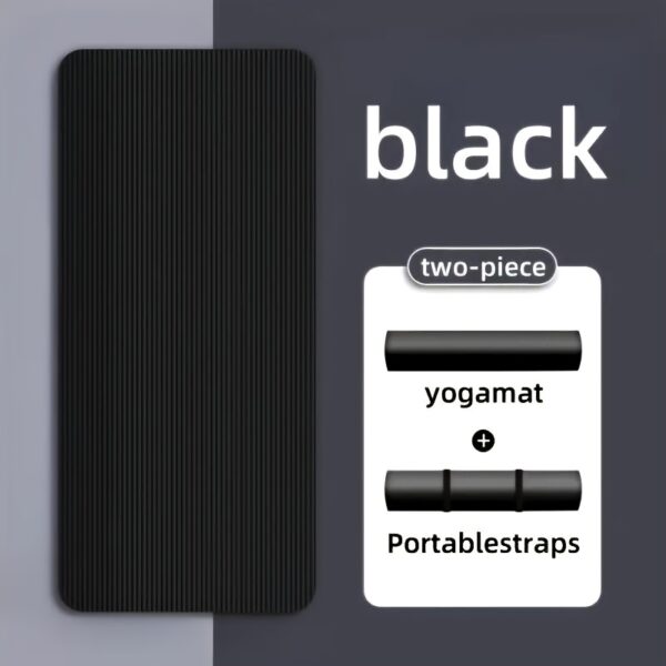 Thickened Non-Slip Yoga Mat with Handles - Heavy-Duty Shock-Absorbing Soundproof Fitness Mat, Ultra-Soft Home Gym Floor Mat for Pilates and Floor Exercises - Available in Pink/Purple/Black, Suitable for Beginners and Professionals, Durable Material, Yoga Gear, Essential for Fitness Enthusiasts - Image 5