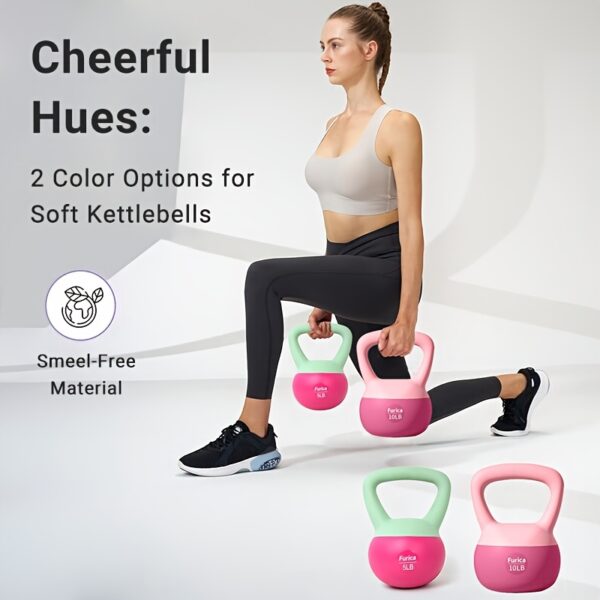 [Rose Red Kettlebell] 1pc Rose Red Soft Kettlebell - Weighing 5-30 Pounds - PE Polyethylene Dumbbell - Enhancing Strength - Suitable For Home Fitness And Gym - Protecting Body Safety - Valentine's Day Gift - Image 4