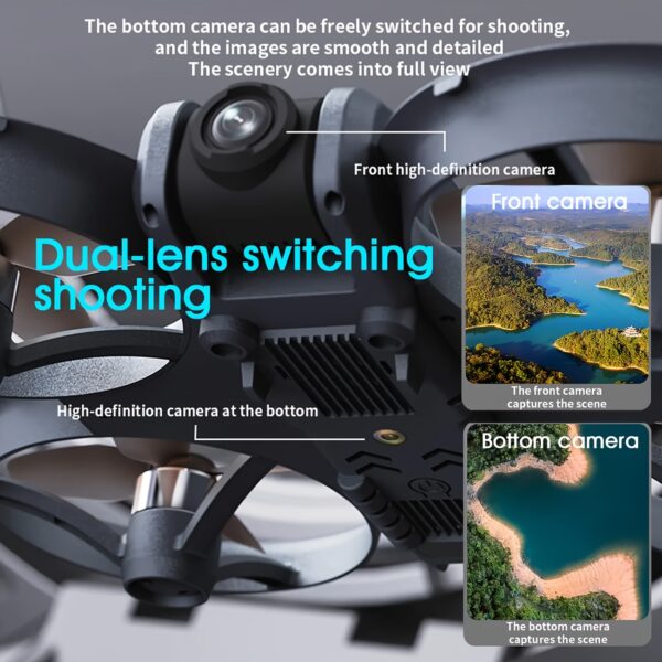 5-Inch Large Screen Real-Time Viewing Remote Control Drone, 4K Dual Camera Foldable Quadcopter with Optical Flow & Hybrid Positioning, Brushless Motors, Auto Return, One-Key Takeoff, Outdoor Flying, Durable Construction - Image 6