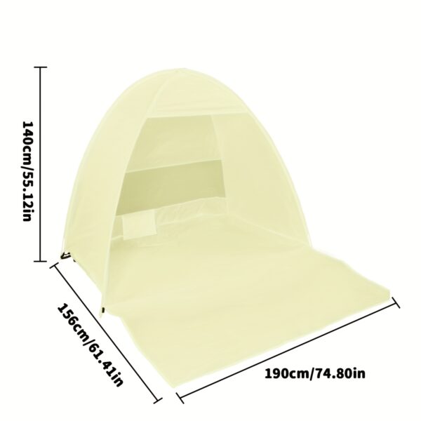 [Large Beach Tent] Large 4-Person Pop-Up Beach Tent | Spacious Interior, Compact Foldable Design & Carry Bag - Lightweight All-Season Family Tent for Camping, Picnics, Travel - Image 9