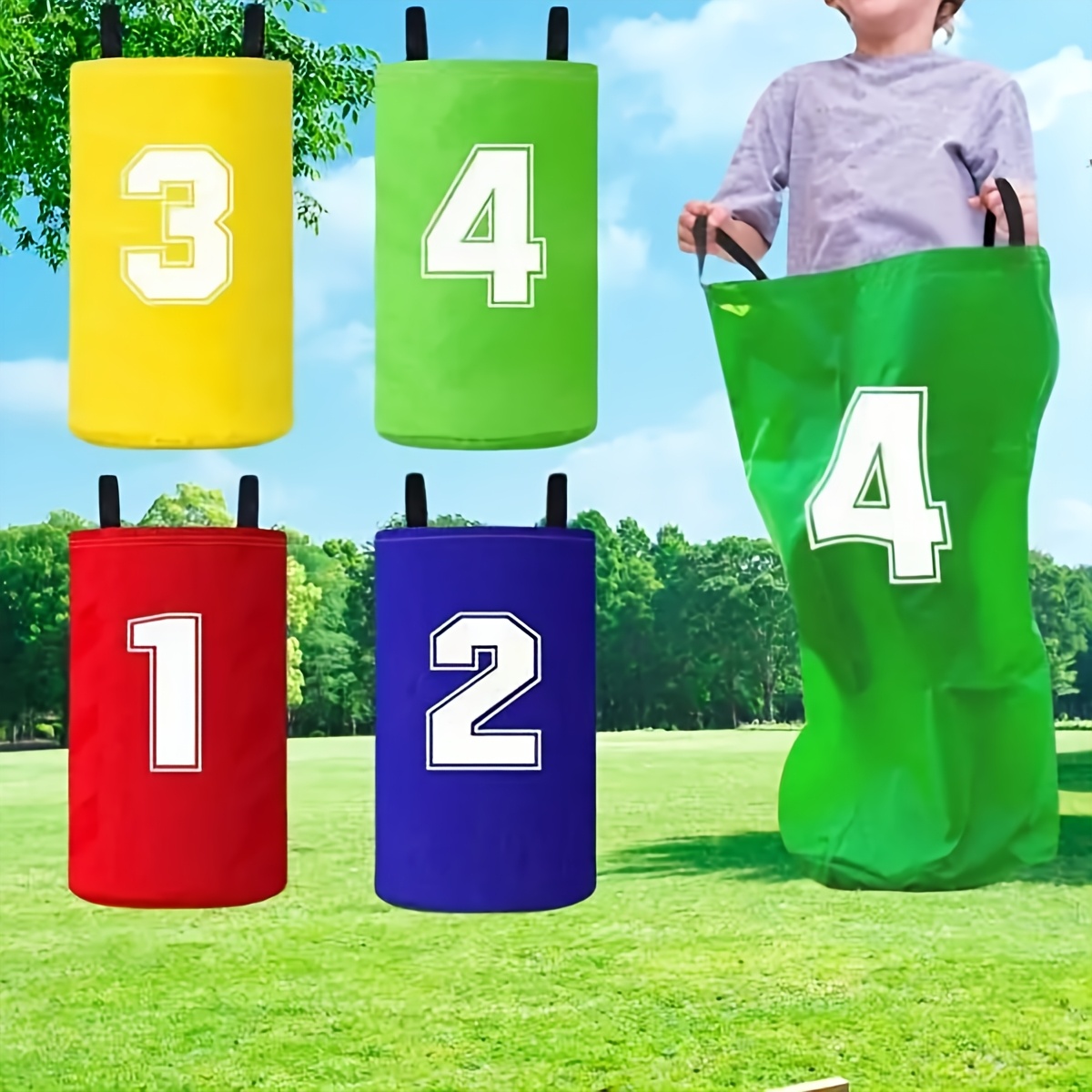 Set of 4 Outdoor Jumping Bags for Potato Sack Races, Perfect for Carnival Party Games And Racing Activities. - Image 2
