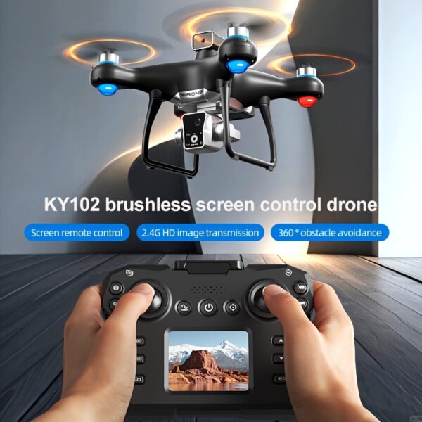 Dual HD Camera FPV Drone with Remote Screen & Brushless Motor - 360° Obstacle Avoidance, Auto Return Home, Follow Mode - Cinematic Aerial Shots for Beginners/Adults - Adventure-Ready RC Quadcopter - Image 5
