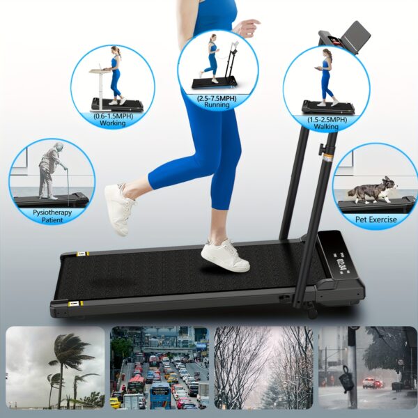Walking Pad Under Desk Treadmill, Portable Small Treadmills For Home And Office, 3.5HP Super Quiet Brushless Motorized Walking Jogging Running Machine With Remote Control, Without Battery - Image 5