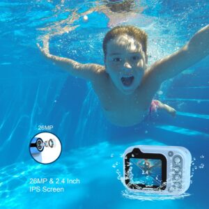 Kids Camera, IP68 Underwater Camera, Suitable for Children Aged 3-12 Years Old, High-Definition Children'S Digital Camera, with 1080P Video Recording.