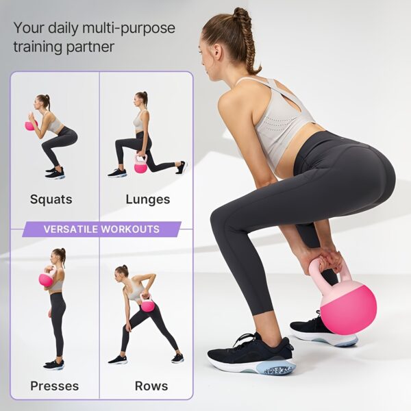 [Rose Red Kettlebell] 1pc Rose Red Soft Kettlebell - Weighing 5-30 Pounds - PE Polyethylene Dumbbell - Enhancing Strength - Suitable For Home Fitness And Gym - Protecting Body Safety - Valentine's Day Gift - Image 8