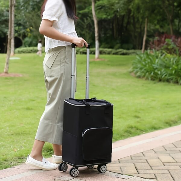 [Insulated Cooler Bag] 1pc Insulated Cooler Bag, Thermal Trolley Bag | Oxford Fabric, Car Outdoor Insulation, Ice Pack, Wheels, Foldable, Camping Refrigerator, Suitable for Outdoor Travel, Fishing, Beach, Outdoor Tool Storage, Thanksgiving, Christmas, Halloween, Mother's Day - Image 12
