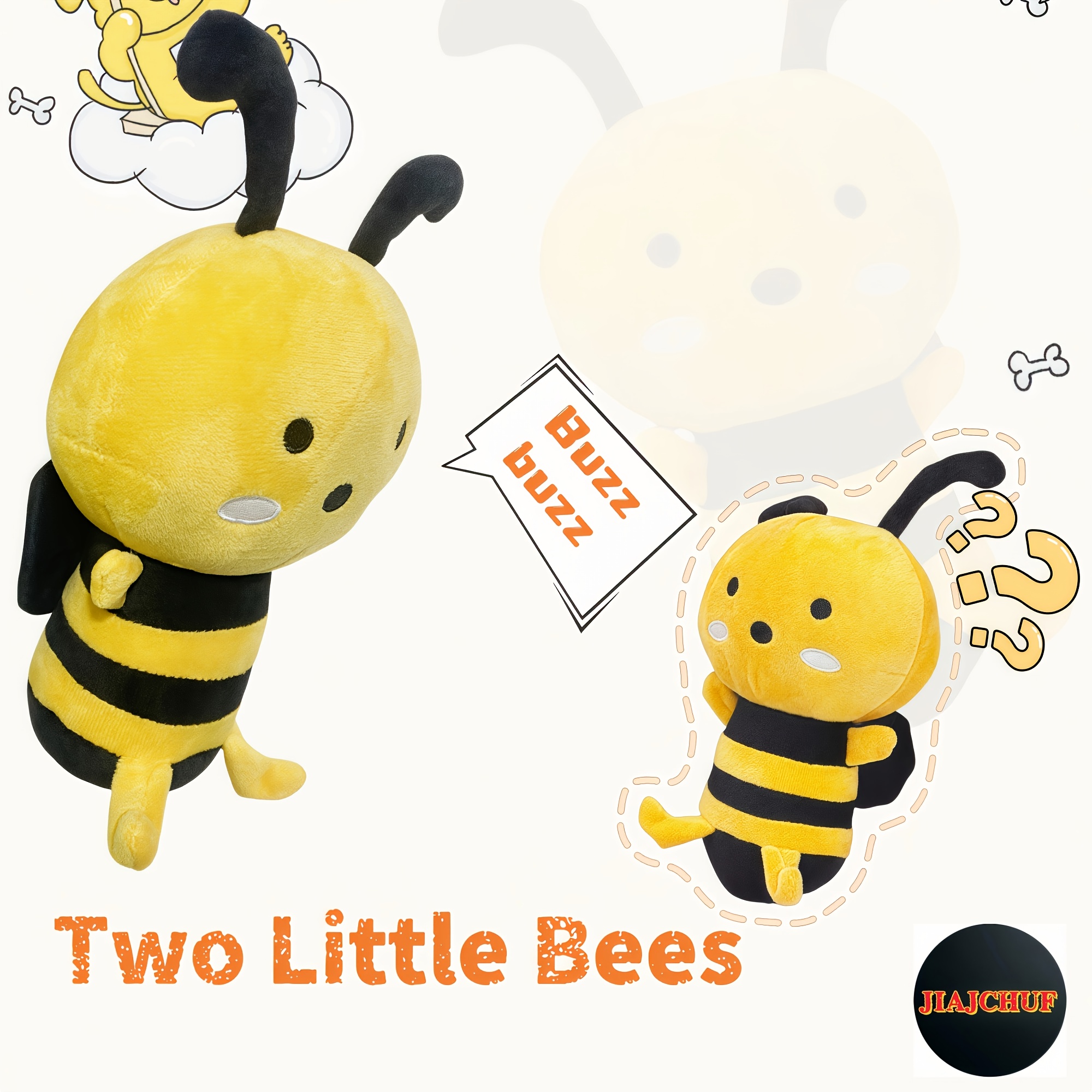 JIAJCHUF, Little Bee Plush Doll, Toy Gift, Holiday Gift, Two Little Bees Flying In The Flowers. - Image 8