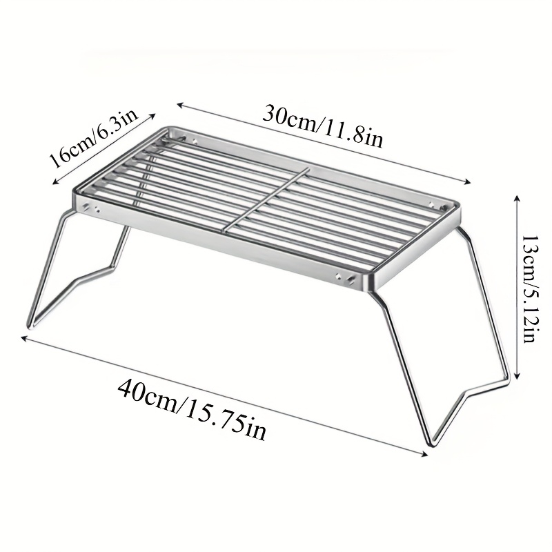 Portable Stainless Steel Camping BBQ Grill, Foldable Barbecue Grill, Suitable for Outdoor Camping, Picnics, and Fishing, 2 Styles Available, Non-Contact Food - Image 5
