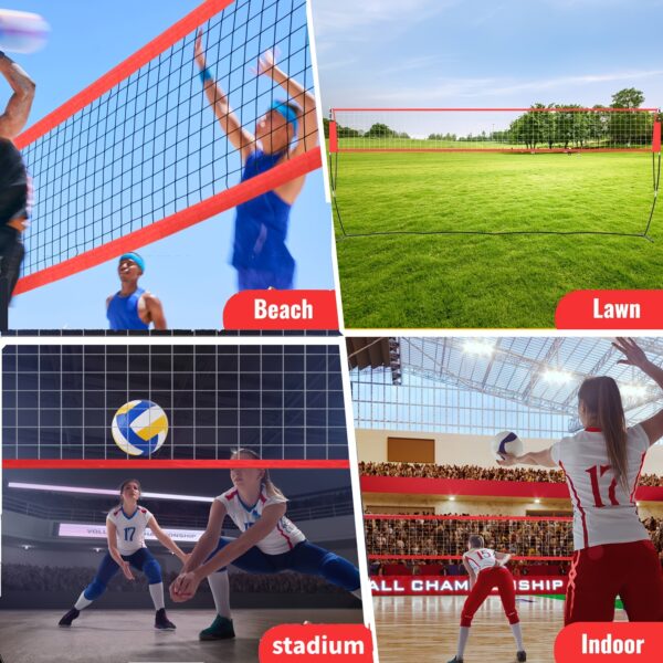 1pc Rengue 12ft Beach Volleyball Set - Portable Nylon Net with Carry Bag, Adjustable Height, Outdoor/Indoor PE Volleyball Kit for Backyard, Pool, Beach - No Electricity Needed - For Families & Friends - Perfect Gift for Christmas, Halloween - Image 5
